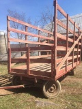 flatbed hay wagon w/ wooden racks
