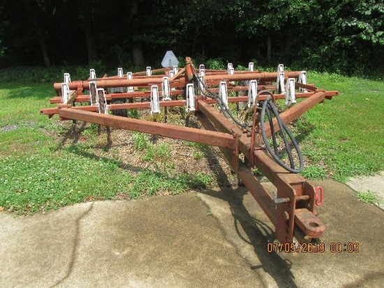 Wilrich Field cultivator, trailer type with short C shank type teeth and Krause buster bar