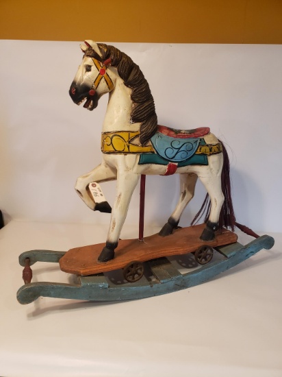 Antique wooden toy horse rocker