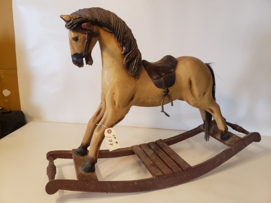 Antique wooden toy horse rocker