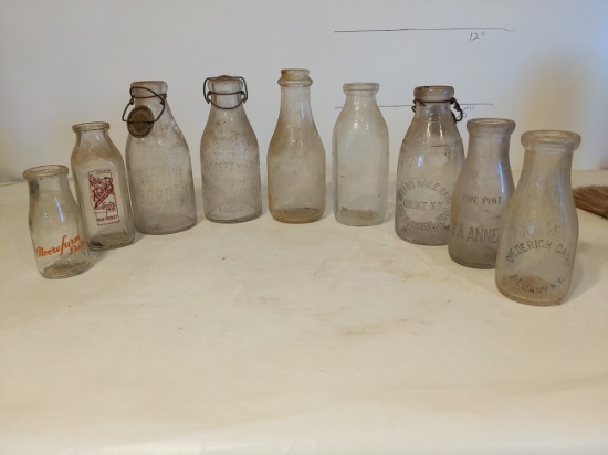 Box lot milk bottles