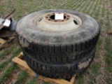 Pair of 11R24.5 truck wheels/tires