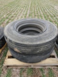 Pair of Michelin 10R22.5 tires/rims
