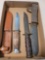 2 kabar knives. W cases.
