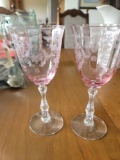 2 Fostoria wine glasses