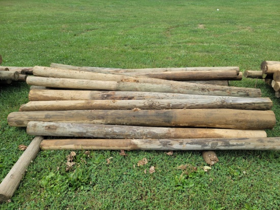 treated wooden fence posts lightly used  30x$