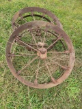 Pair of steel planter wheels