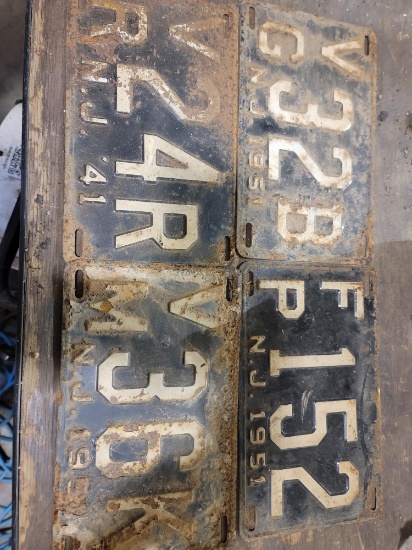 1-1941, 3-1951 NJ License plates