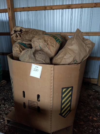 Skid of used corn bags