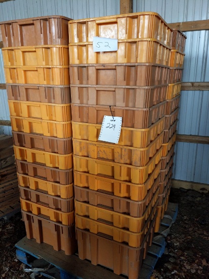 Skid of plastic crates