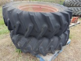 2) 16.9x34 Safemark tires on 9 bolt rims