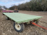 Wooden flatbed hay Wagon on Corey gears