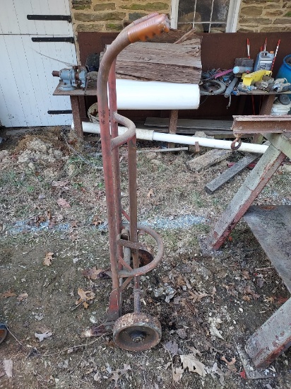 Metal handle barrel cart