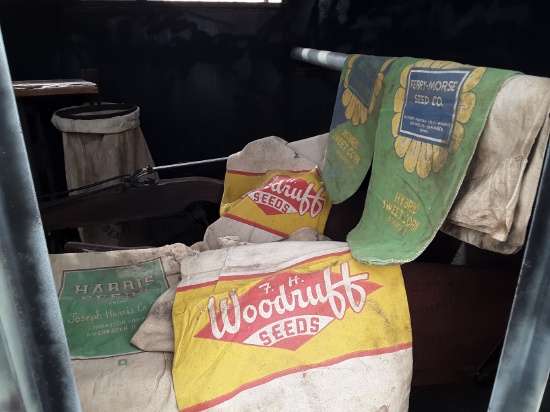 Miscellaneous antique cloth feed sacks