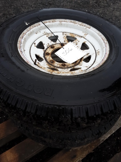 Two Roadmaster lt235/85r16 tires on rims