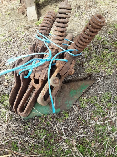 Three cultivator teeth on post type shanks