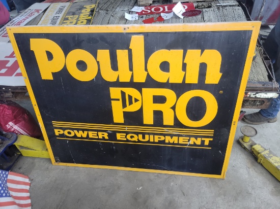 Poulan Pro power equipment tin sigh