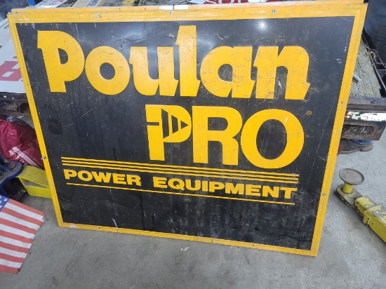 Poulan Pro power equipment tin sigh