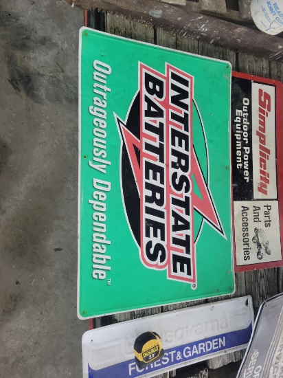 Interstate Batteries tin sign