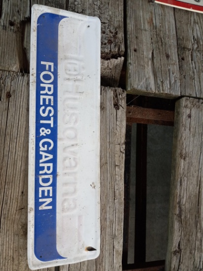 Metal Husqvarna Forrest & Garden sign