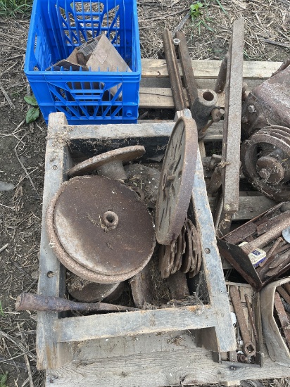 Pile of lathe parts