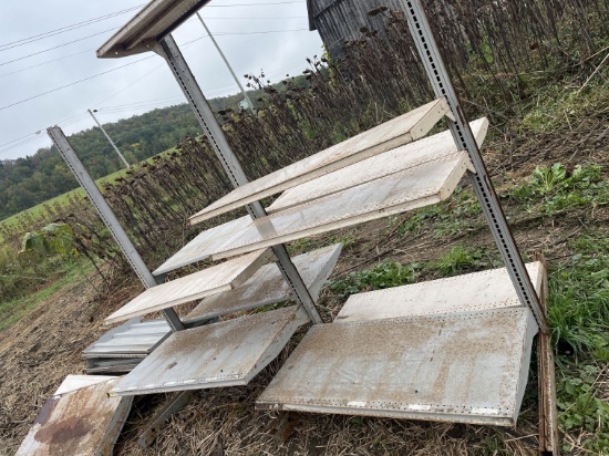 2 metal racks and shelves