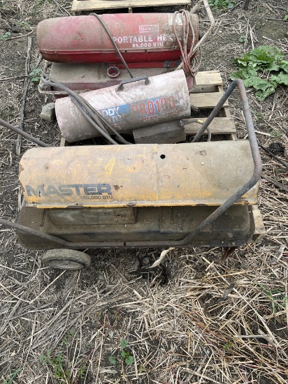 Three portable heaters