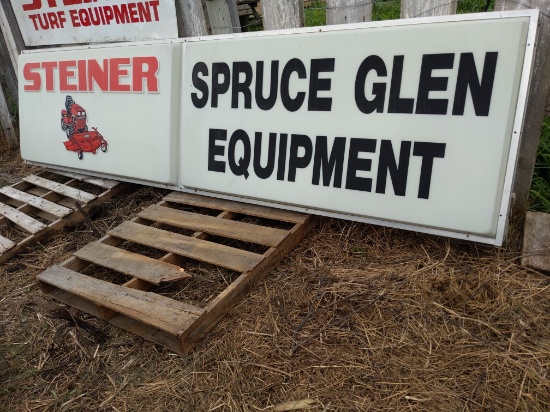 Lighted Steiner sign, lawn and garden