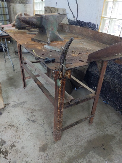Steel welding table.