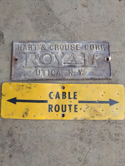 Cable route sign & royal Utica NY.