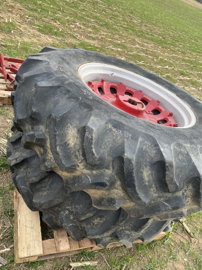 18.4X34 tires, rims centers