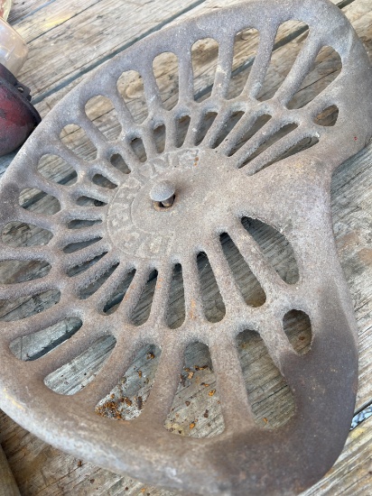Deering cast iron seat