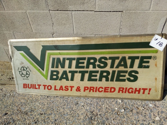 Interstate Batteries Tin Sign. 60"x24"