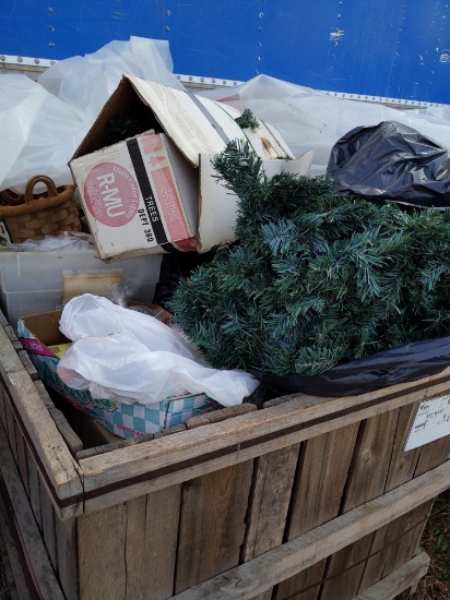Pallet of Christmas decorations