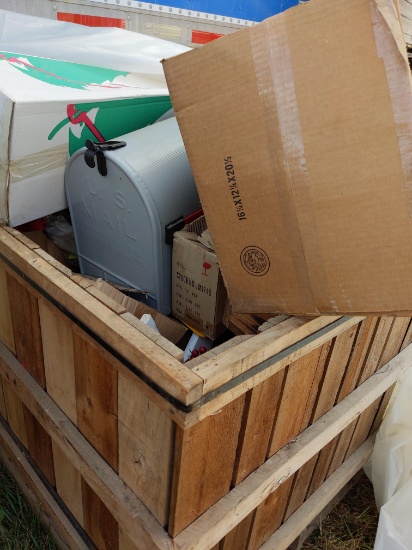 Pallet of Christmas decorations