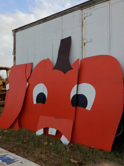 Wooden pumpkin decoration