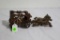 Antique cast iron horse drawn wagon toy