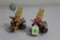 (2) Vintage Japanese tin rabbits riding tricycles