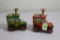 (2)  Circus Clown Cars tin wind up toy