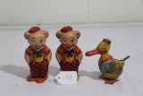 Chein wind up toys - (2) pigs and a duck