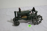 John Deere OP cast iron toy tractor