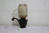 Crystal coffee grinder with glass holder