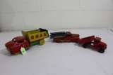 (3) toy dump trucks