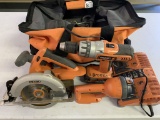 Rigid Tool Set, Circular Saw, Drill, Light, Charger & Batteries