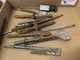 assortment of masonry chisels & bits