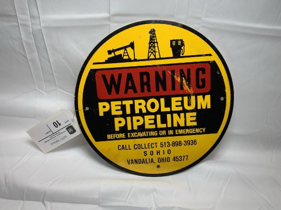 Warning Petroleum Pipeline - 11.75', metal sign