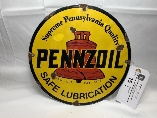 Pennzoil - 11.75",  porcelain sign