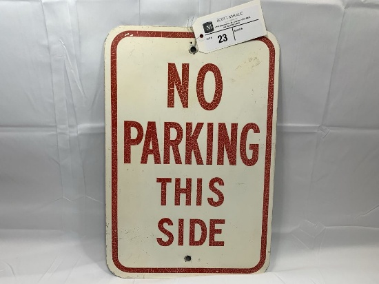 No Parking This Side - metal sign, 18" x 12"