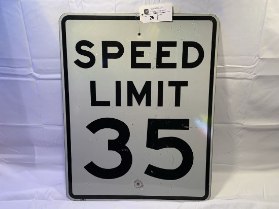 Speed Limit 35 - metal sign, 30" x 24"