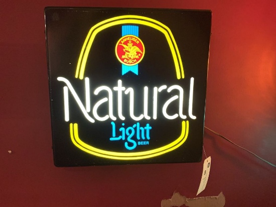Anheiser - Busch Natural Light beer lighted sign, 17.75" x 17.75"